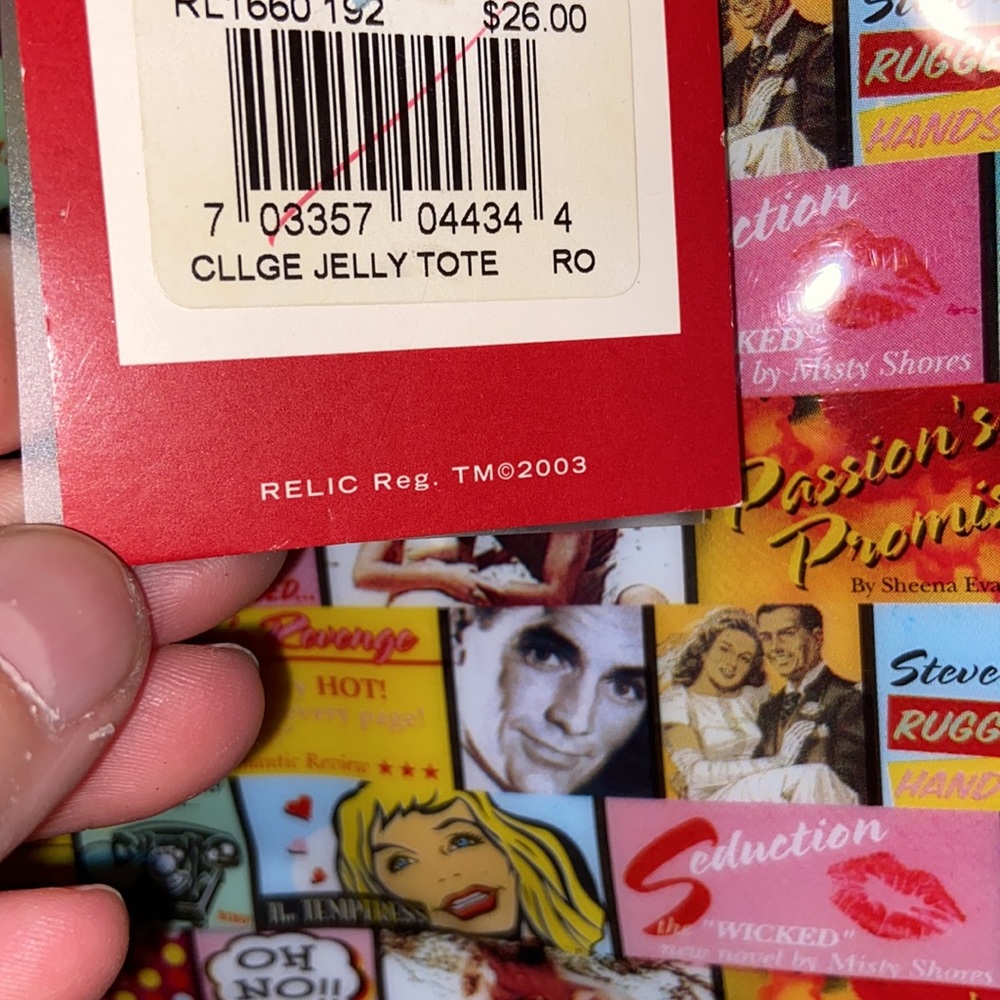 NWT Vintage Relic Collage Jelly Tote Bag Y2K Retro Comic Strip pin up vibes - Picture 14 of 15